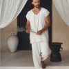 Boho Shirt Men With Knots Bohemian Hhandmade Mens